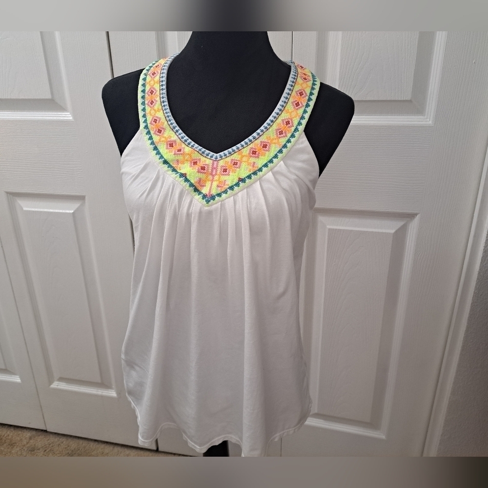 Victoria's Secret Bra Top White Razor Back Tank . Size M
